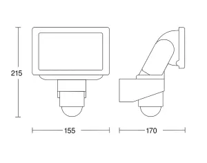 Steinel LS 150 S White LED Flood Light PIR Motion Sensor Security Light Aluminium