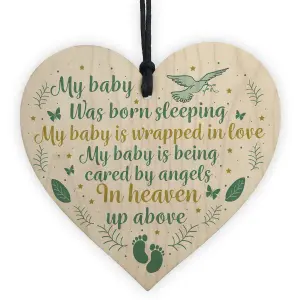 Red Ocean Baby Memorial Plaque Wooden Heart Sign Miscarriage Baby Loss Stillborn Bereavement Sign Gift For Mum And Dad