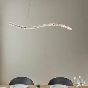 Luminosa Foggia Single Pendant Ceiling Lamp, Chrome Plate, Crystal