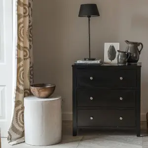 Brooklyn Black 3 Drawer Chest of Drawers