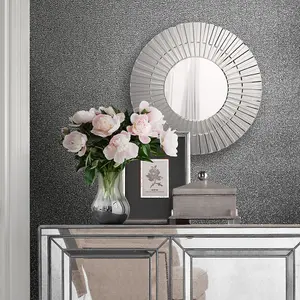 Lipsy London Grey Texture Glitter effect Embossed Wallpaper