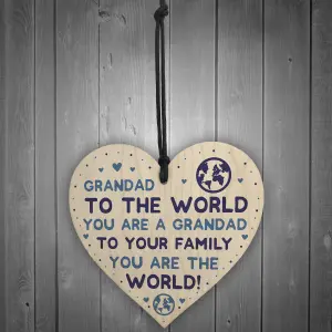 Fathers Day Gifts For Grandad Dad Wood Heart Birthday Gift Thank You Gift