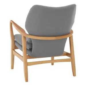 Interiors by Premier Stockholm Grey Chair With Birchwood Frame