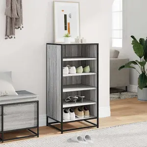 Berkfield Shoe Rack Grey Sonoma 48x38x97.5 cm Engineered Wood