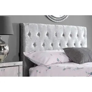 Birlea Cologne Double Bed Steel Crushed Velvet