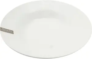 Pack Of 6 White Rim Large 8 Inch Dinner Soup Bowl Plate Dish Gift Plates Porcelain