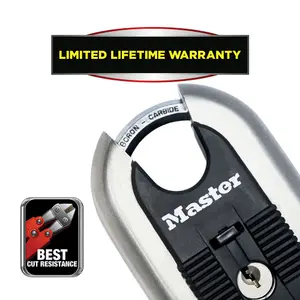 Master Lock Excell Steel Black Closed shackle Padlock (W)80mm