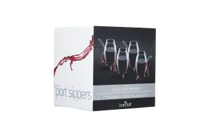 BarCraft Set of 4 Glass Port Sippers