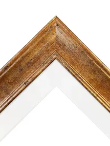 Scandi Gold Frame with White Mount for Image Size 5 x 3.5 Inch