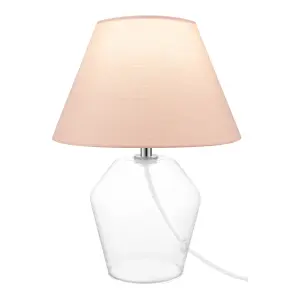 Pink & Clear Glass LED Table lamp