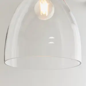 Anson Lighting Georgia Pendant light shade finished in Clear glass and chrome plate (shade only)