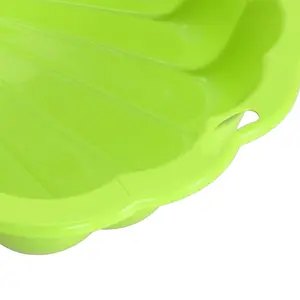 URBNLIVING 87cm Width Shell Clam Shaped Plastic Sandpit Outdoor Garden Fun Paddling Ball Pool Sand Pit Green