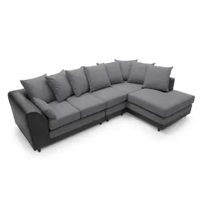 Dylan Large Corner Sofa Right Facing in Dark Grey