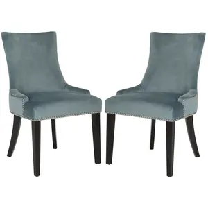 Baumgarten Upholstered Dining Chair (Set of 2) Blue