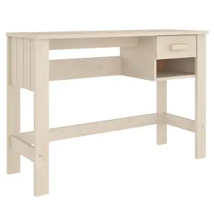 Berkfield Desk Honey Brown 110x40x75 cm Solid Wood Pine