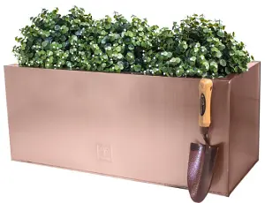 Primrose Frost and Rust-Resistant Outdoor Zinc Trough Planter in a Copper Finish 64cm