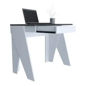 White Dallas Home Office Desk with Drawer