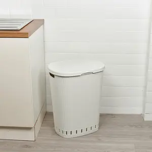 Artic Plastic Laundry Basket White