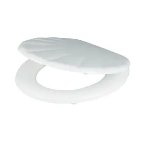 GoodHome Mendra Shell White Round Standard close Toilet seat