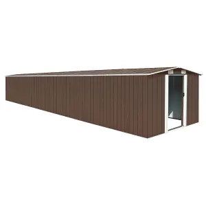 Berkfield Garden Shed Brown 257x779x181 cm Galvanised steel