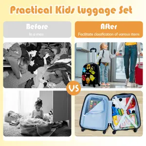 Costway 2Pcs 12" 16" ABS Kids Suitcase Backpack Luggage Set School Travel Lightweight