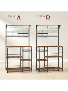 VASAGLE Kitchen Baker's Rack, Microwave Stand, Coffee Bar, Kitchen Storage Shelf, Wire Basket