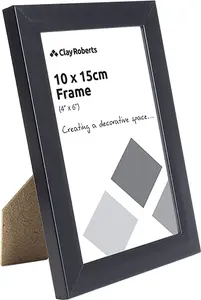 Clay Roberts Photo Picture Frame 6 x 4, Black, Freestanding and Wall Mountable, 10 x 15 cm, 6x4" Picture Frames