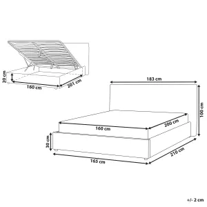 Velvet EU King Size Ottoman Bed Taupe LAVAUR