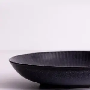 Mason Cash Set of 4 Reactive Linear 23cm Black Pasta Bowl