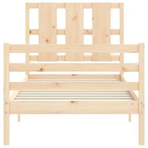 Berkfield Bed Frame with Headboard 90x200 cm Solid Wood