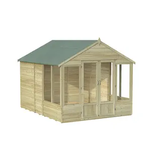 4Life 8x10 Pressure Treated Double Door Apex Summerhouse Yes