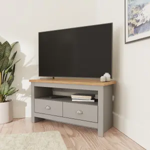 GFW Lancaster Corner TV Unit Grey