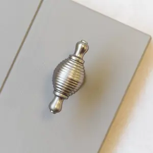 70x26mm Brushed Nickel Reeded Knob