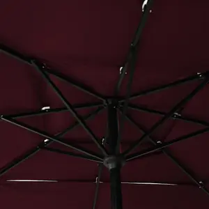 Berkfield 3-Tier Parasol with Aluminium Pole Bordeaux Red 2.5x2.5 m