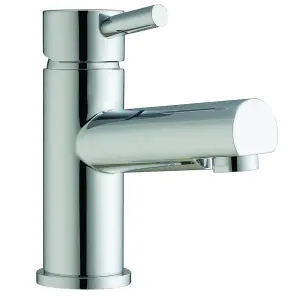 Elite White Petit Basin Mixer with Sprung Waste Aqua Flow High Quality Chrome Tap