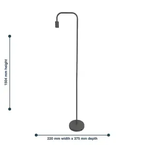 First Choice Lighting Leroy Grey 151cm Exposed Bulb Floor Lamp