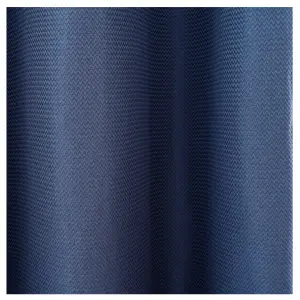 Moggo Navy Chevron Lined Eyelet Curtain (W)228cm (L)228cm, Pair