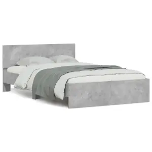 Berkfield Bed Frame without Mattress Concrete Grey 135x190 cm Double