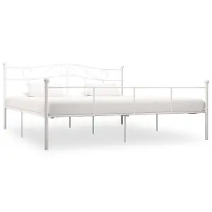 Berkfield Bed Frame White Metal 180x200 cm 6FT Super King