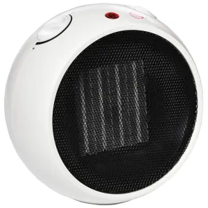 HOMCOM Table Top Space Heater, Ceramic Electric Heater with 3 Heating Mode White