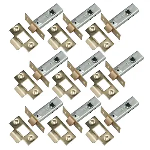 MORTICE TUBULAR LATCH 2.5" 63mm x 9 Internal BRASS