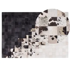 Cowhide Area Rug 140 x 200 cm Black and White KEMAH