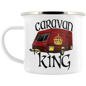 Grindstore Caravan King Enamel Mug White (One Size)