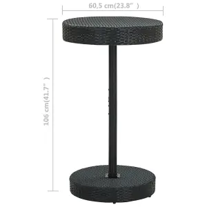 Berkfield Garden Table Black 60.5x106 cm Poly Rattan