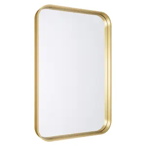 GoodHome Tisa Gold effect Rectangular Wall-mounted Bathroom Mirror (H)60cm (W)40cm