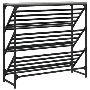 Shoe Rack Grey Sonoma 90x30x85 cm Engineered Wood