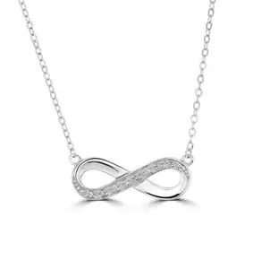 Infinity Necklace Lab Diamonds In 925 Sterling Silver