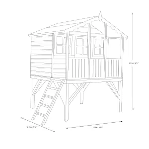 Shire 6x6 ft Stork Whitewood pine Playhouse - Assembly required