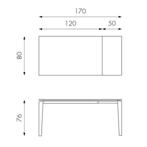 Bricker Extendable Dining Table Black