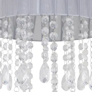 First Choice Lighting Voile 25cm Jewelled Grey Ribbon Pendant Shade